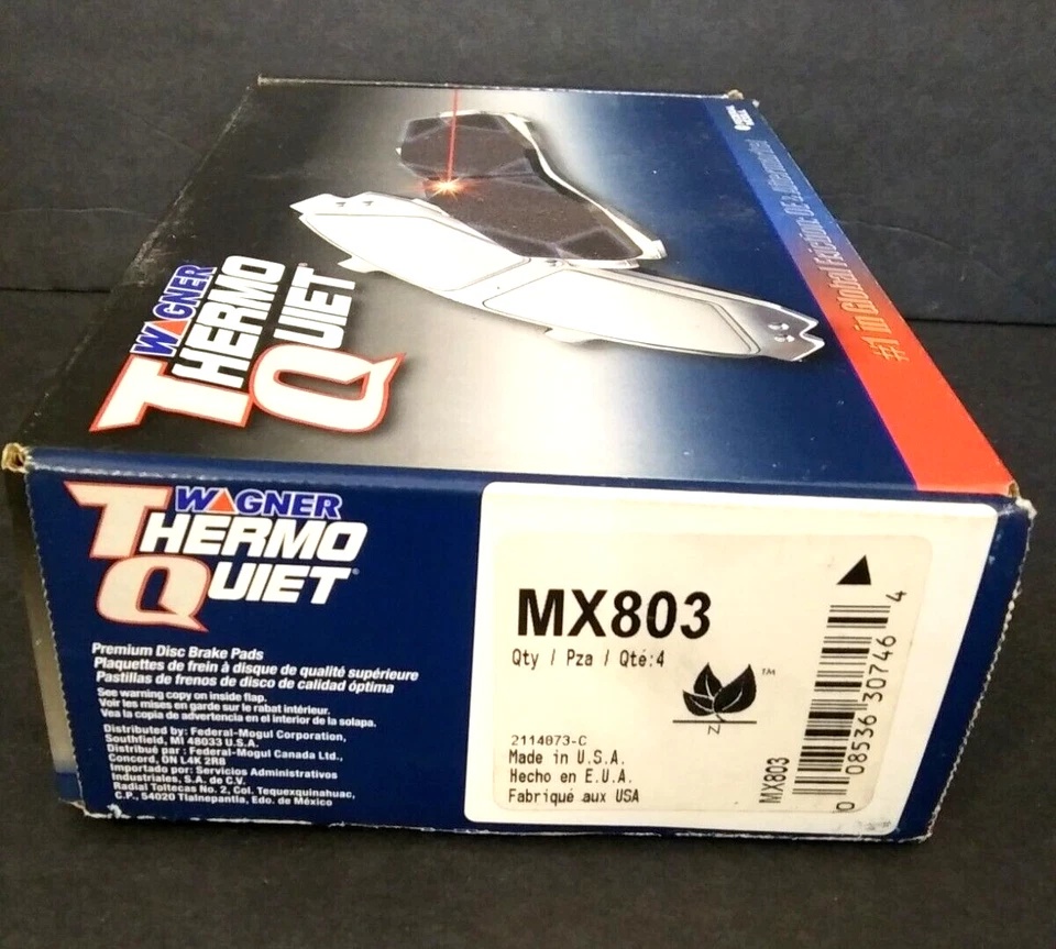 Wagner TQ 刹车片套装前 MX803 开槽有硬件适用于 99 03 福特 Windstar — 第 2/4 张图片