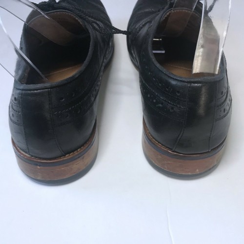 Johnston & Murphy Men's Size 11.5 Black Leather Wing Tip Oxford Dress Shoes - Picture 5 of 9