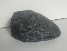 Gray Herringbone Ivy Hat Merino Wool Cap/Newsboy Made in Italy by Tesi