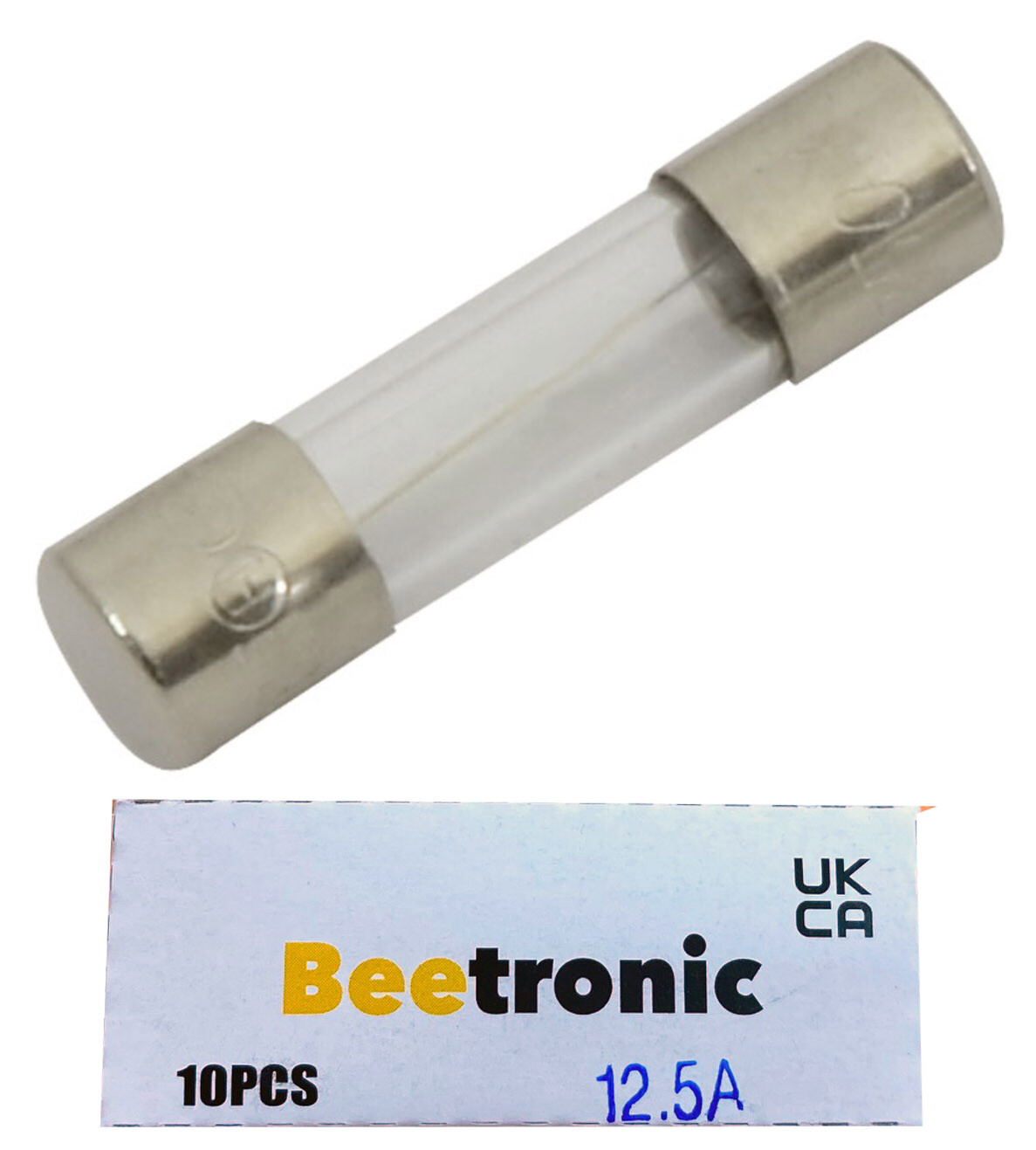 Beetronic 10 x F12.5A 12.5 Amp Quick Blow Fast Acting Glass Fuse 20x5mm 250v