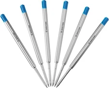 BASTION PENS INK REFILL REPLACEMENT CARTRIDGE Bolt Action Pen Fine Tip Blue 6X