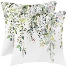 Velvet Floral Spring Pillow Covers 18 x 18 Inch Set of 2 Vintage Wild Flowers...