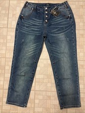 Flamingals Cut Jeans for Women - Trendy Stretch Denim Pants Size 2XL