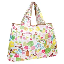 Large Hawaiian Reusable Tote Bag Foldable Eco Friendly Durable Grocery Carrier