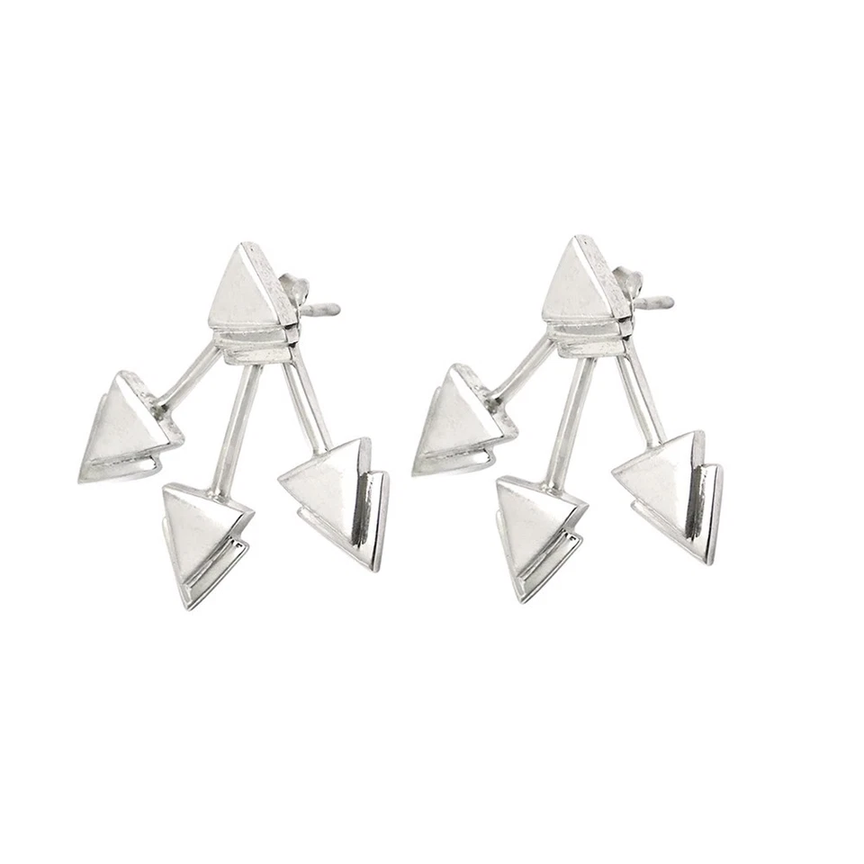 Pendientes colgantes de diseñador real de plata de ley 925 elegante joyería regalo de Navidad Foto 3 de 4