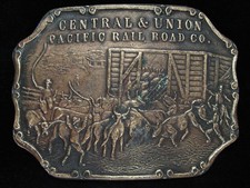 OI19113 VINTAGE 1970s CENTRAL UNION PACIFIC RAIL ROAD CO. BELT BUCKLE