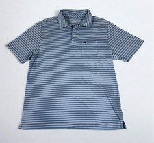 Vineyard Vines Polo Mens L Edgartown Cotton Shirt Blue Striped Short Sleeved