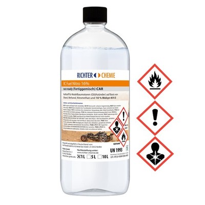 Bio Nitro Fire 16% 1L Kraftstoff Glühzünder Sprit RC Cars Treibstoff