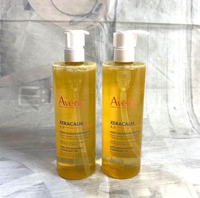 Avene XeraCalm A.D Lipid-Replenishing Cleansing Oil 13.5 Fl Oz Exp12.28 (2 Pack)