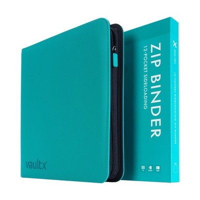 Vault X 12 Pocket Trading Card Zip Binder - 480 cards, 6.8cm x 9.7cm, Teal 