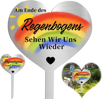Grabschmuck Wetterfest, Grabstecker Metall Herz, Grabstecker Edelstahl Herz | Gr