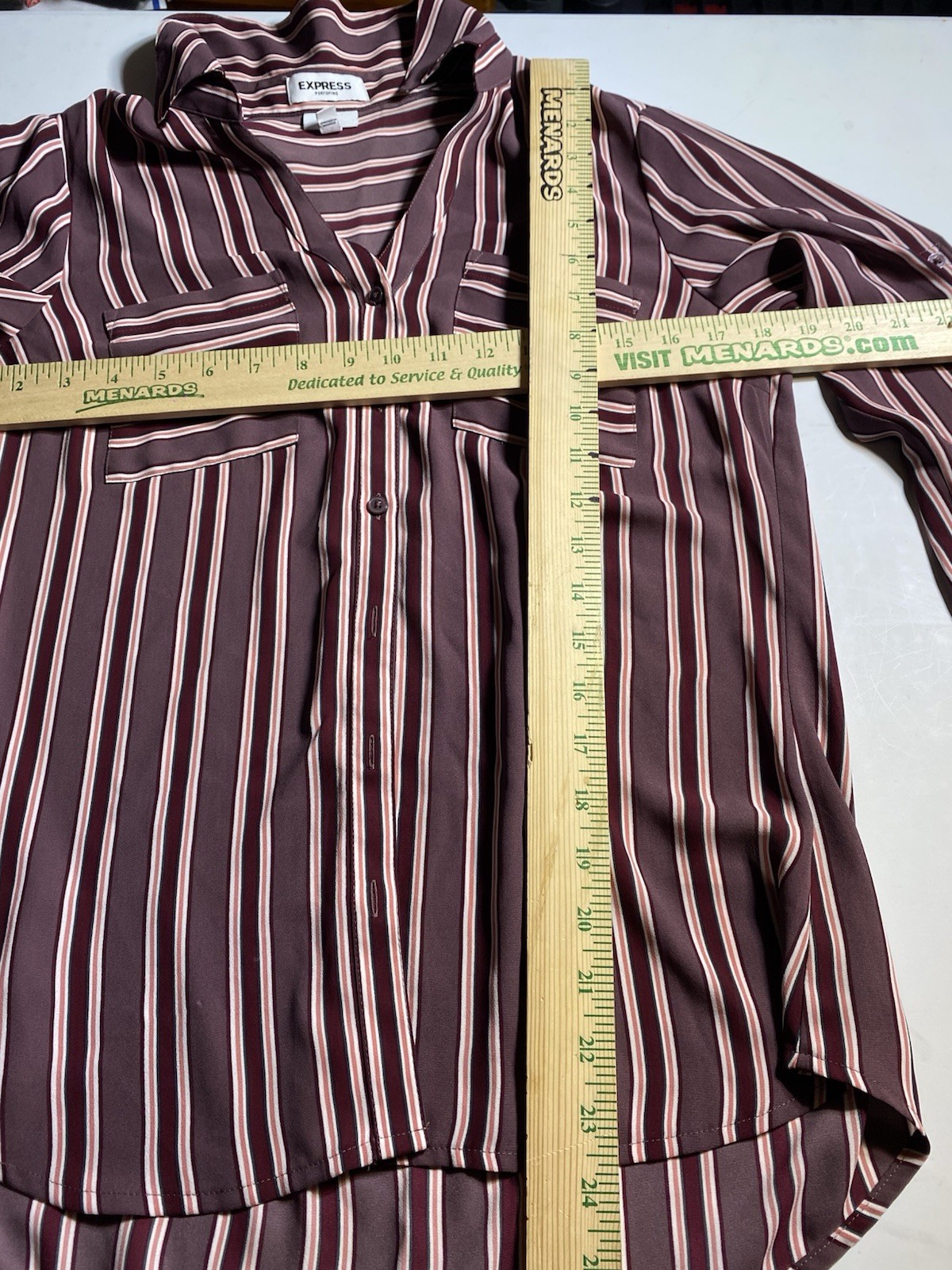 Ladies Small Express Button Down, Striped, Conver… - image 6