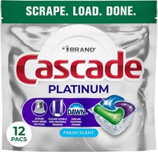 Cascade Platinum Dishwasher Pods, Dishwasher Detergent, Dish 12 count