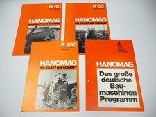4x Prospekt Hanomag M60 Mobilbagger R60 R100 Raupenbagger 1970er Jahre