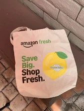 Amazon Fresh Tote Bag With Lemon In Front