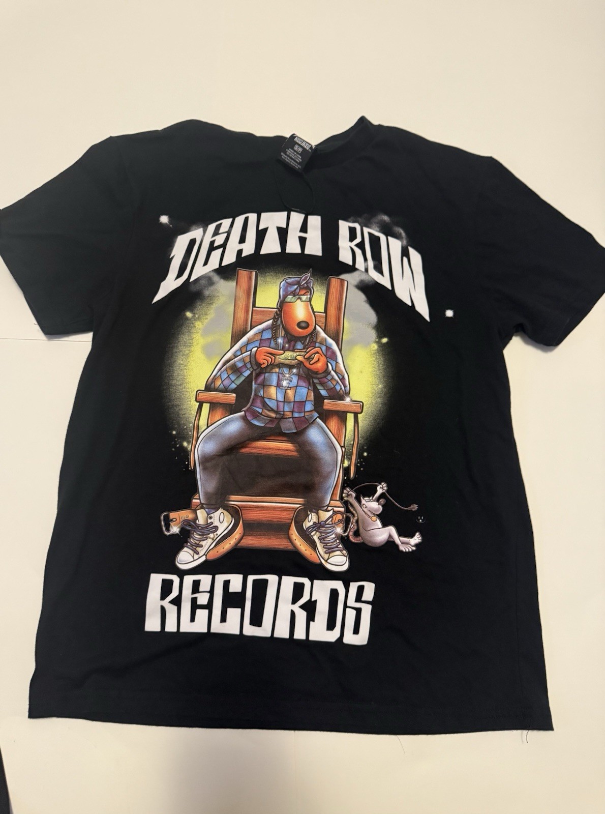 FILA T shirt Snoop Dogg Death Row Records uomo piccola nera manica corta.