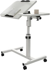 Adjustable Overbed Table, Rolling Hospital Table with Wheels for Bed Home Use