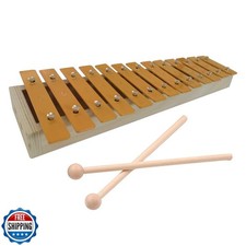 Btuty 13 Notes Glockenspiel Classic Wood Color Xylophone Metal Ke