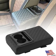 Car Center Console Cover Auto Armrest Cover Cushion with Storage Box Cup Holder