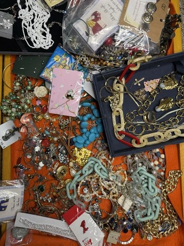 Costume Jewelry Lot Rhinestone Brooch Coro Crown Trifari Grab Bag TMNT 8.8lbs