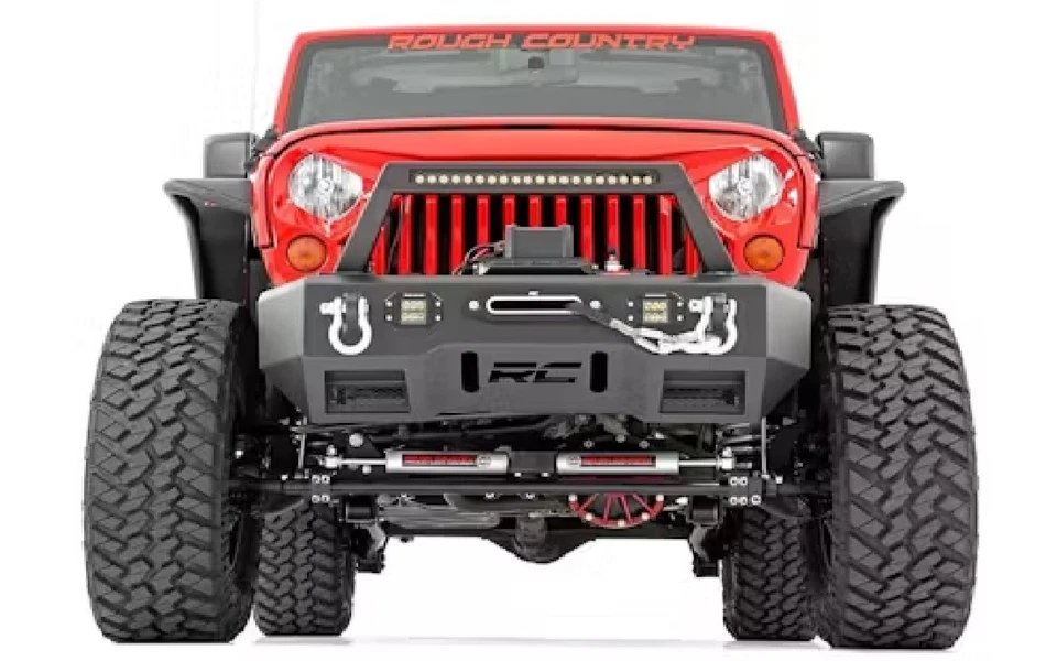 Estabilizador de dirección doble Rough Country Black Premium N3 para Jeep Wrangler JK Foto 4 de 4