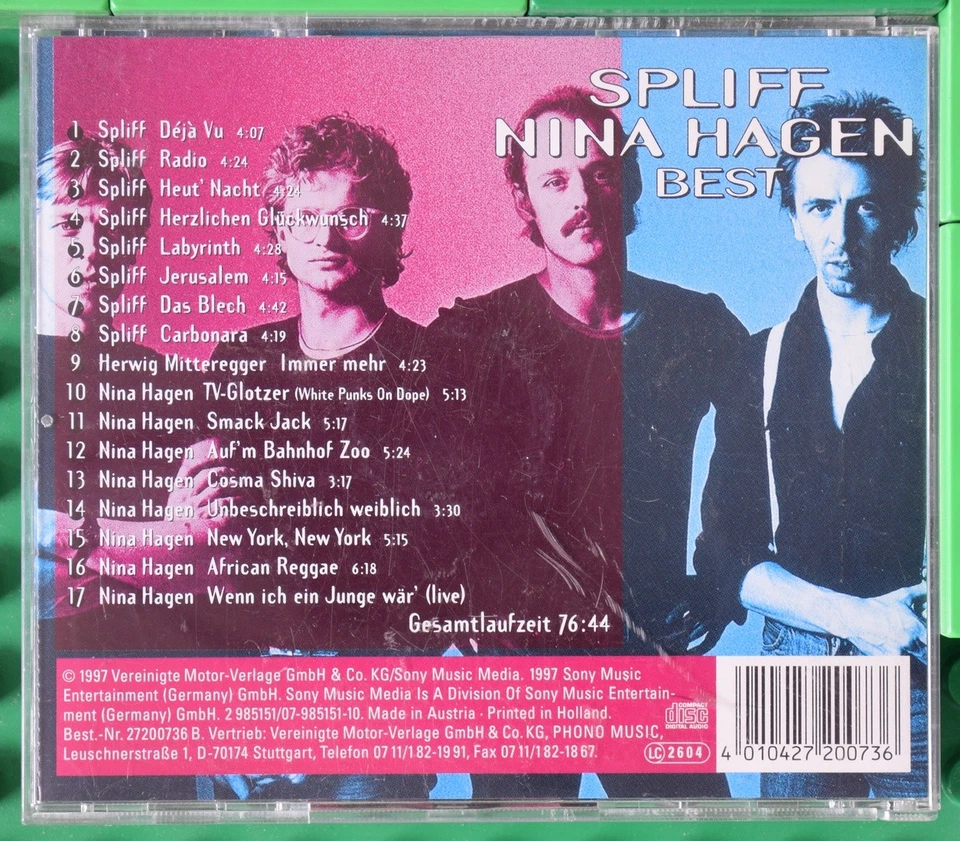Spliff - Nina Hagen - Best - Phono Music - CD - Digital Remastered - Bild 2 von 4