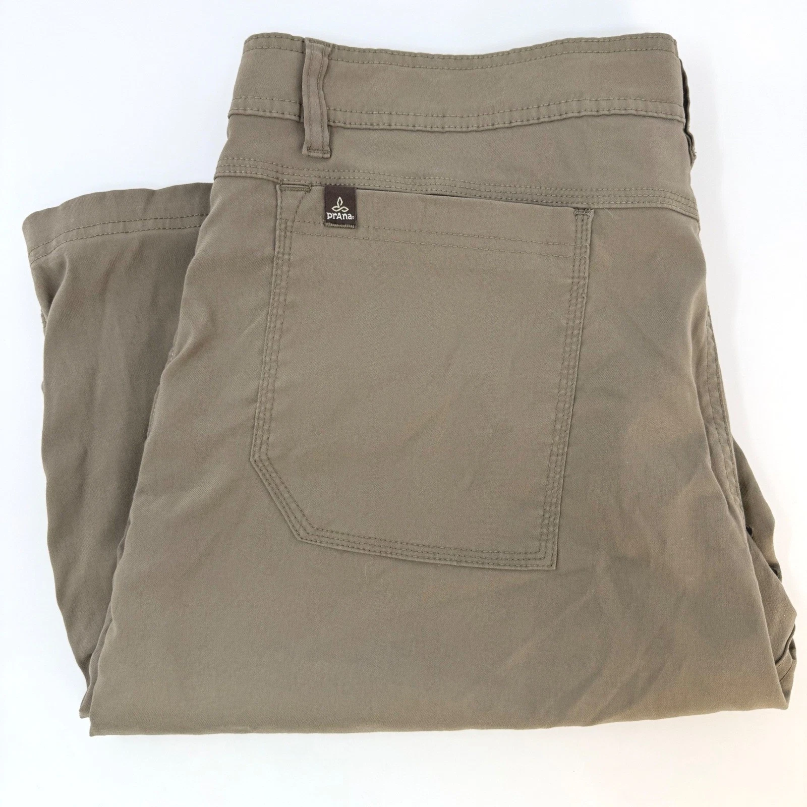 Prana Zion Mens XXL Brown Stretch Hiking Cargo Shorts Integrated Belt Quick Dry