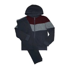 10-12 Husky Boys Full-zip Hooded Color Block Jacket Activewear Track Pants Set