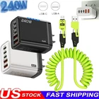 240W Charging Type C USB C Wall Charger & 4 IN 1 Cable For Google iPhone Samsung