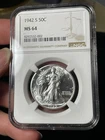 1942-S NGC MS64 Walking Liberty Half Dollar Flashy!