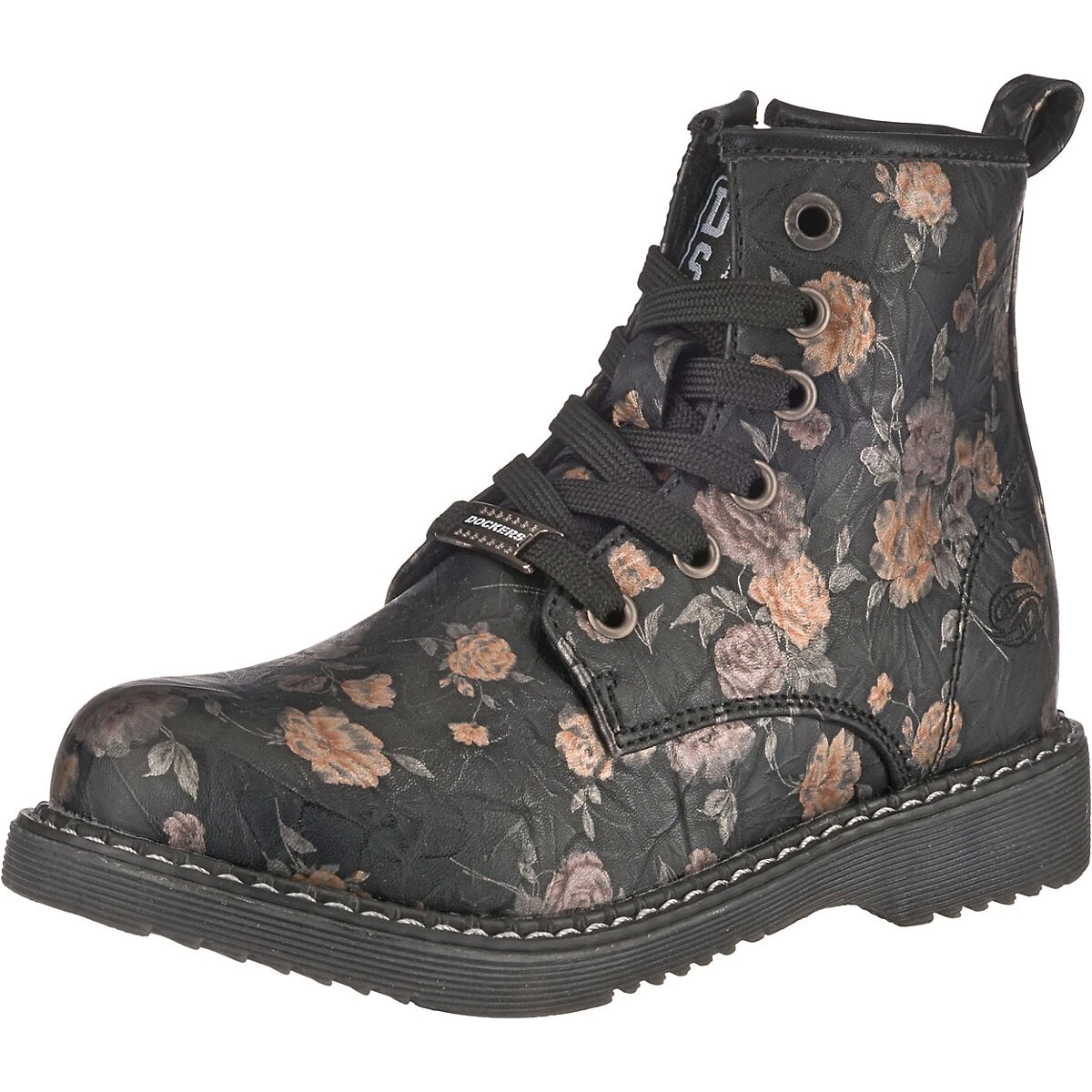 Dockers By Gerli Women\'s Girl\'s Boots Lace up Boots Floral Pattern Black |  eBay