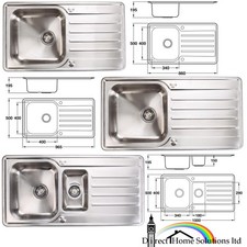 Hafele Stainless Steel Abbey 1.0 / 1.5 Bowl Kitchen Sink & Drainer, 3 Type Sinks