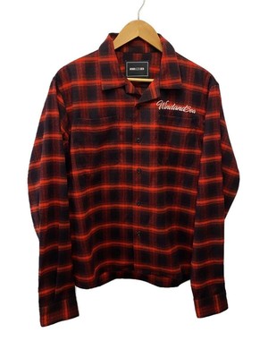 WIND AND SEA SD Santacruz Flannel Shirt M Cotton Red Ombre Check 