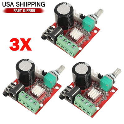 3x Mini 10W+10W Stereo Audio Power Amplifier Board Module Volume Control PAM8610