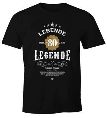 Herren T-Shirt Geburtstag Geschenk Lebende Legende 30-80 Jahre jung Moonworks 