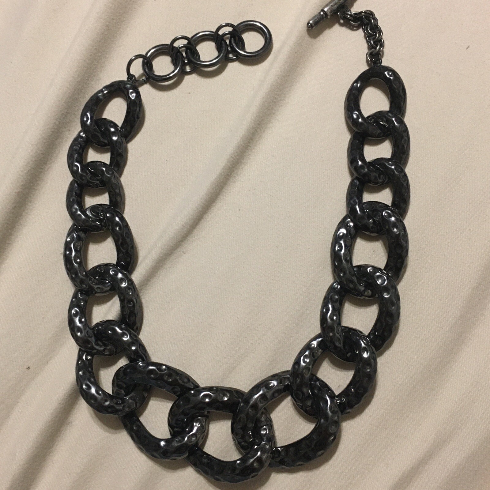 KENNETH JAY LANE (KJL) SILVER  LINK GUNMETAL NECK… - image 7