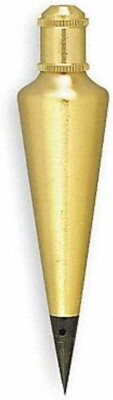 Johnson Level & Tool 112 12 oz. Plumb Bob w/ Brass Finish & Removeable Steel Tip