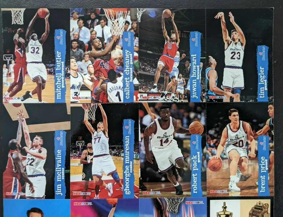 30 WASHINGTON BULLETSs 1996 NBA HOOPS 12 tarjetas HOJAS PROMOCIONALES EX-NM sin pliegues SGA Foto 4 de 4