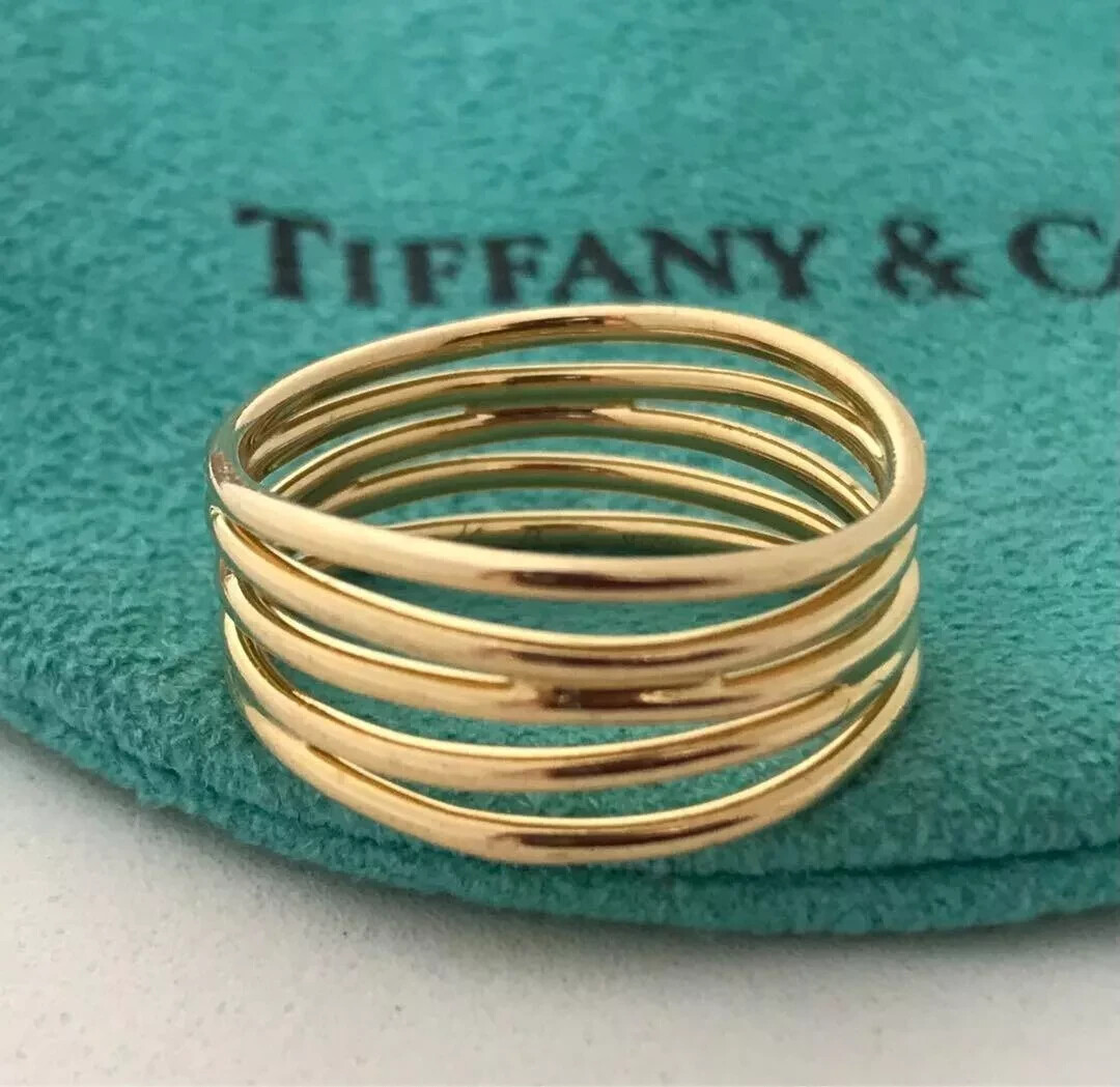 TIFFANY & CO. ティファニー リング K18WG 7.5 4800725M0005 Tiffany & Co Ring K18 750 WG Wave 5 Rolling Size US 7.5 JP