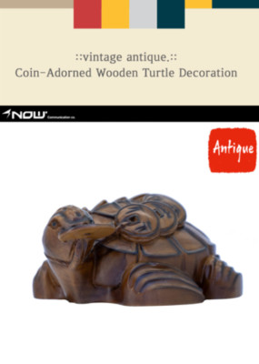 Coin-Adorned Wooden Turtle Decoration | eBay