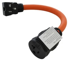 AC WORKS® 1-Foot Outlet Extender with 20A Breaker – NEMA 5-20P to 5-15/20R
