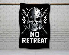 Motivational Skull Flag - Home Gym Wall Art Fitness Decor