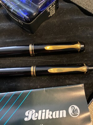 Pelikan 14C-585 Fountain Pen & Roller Ball Pen, Ink, Box M Nib