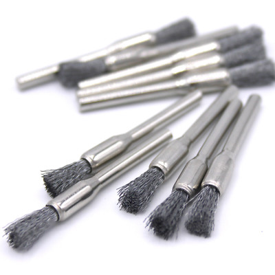 10x Edelstahl Pinsel Topfbürste Drahtbürste 5mm für Dremel Proxxon Schleifer 