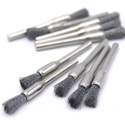 HOBBYPOWER24 10x Edelstahl Pinsel Topfbürste Drahtbürste 5mm für Dremel Proxxon Schleifer