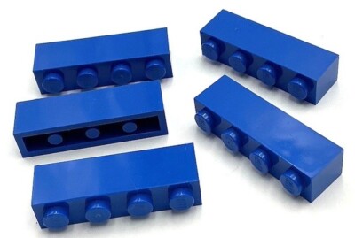 Lego 5 New Blue Bricks Building Blocks 1 x 4 Stud Parts