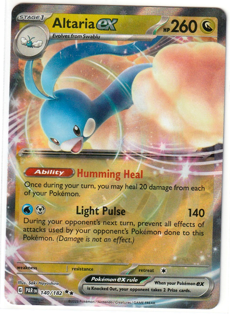 Altaria EX 140/182 PAR Pokemon TCG Card Near Mint - NM/PACK FRESH