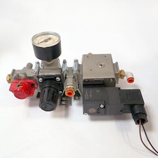 SMC PNEUMATIC AIR REGULATOR ASSEMBLY, REGULATOR w SOFT START / SOLENOID VALVE
