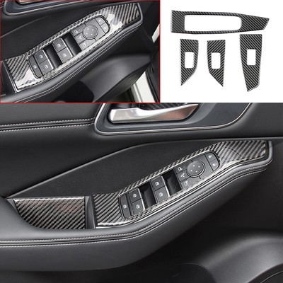 For Nissan X-TRAIL Rogue 21-22 Real Carbon Fiber Window Lift Panel Switch Cover