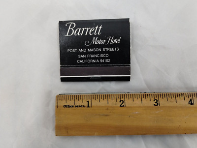 Vintage Matchbook: Barrett Motor Hotel : Front strike, unused, & full